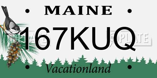 167KUQ Maine License Plate