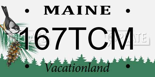 167TCM Maine License Plate