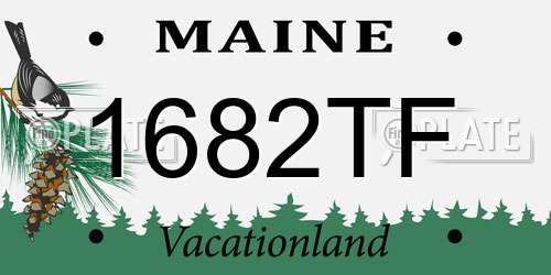 1682TF Maine License Plate