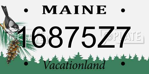 16875Z7 Maine License Plate