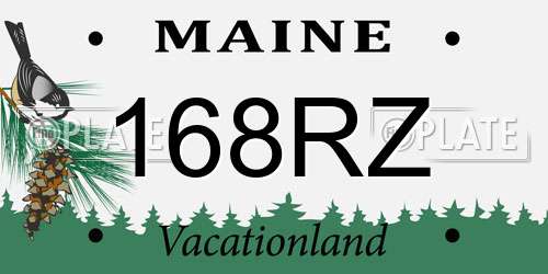 168RZ Maine License Plate