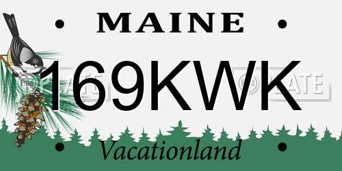 169KWK Maine License Plate