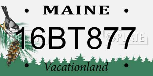 16BT877 Maine License Plate