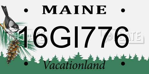 16GI776 Maine License Plate