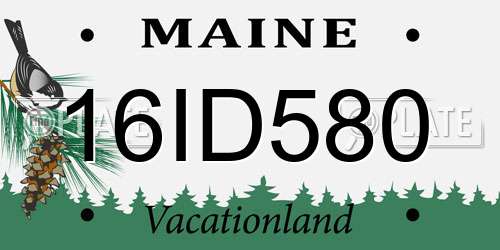 16ID580 Maine License Plate