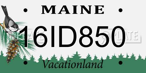 16ID850 Maine License Plate