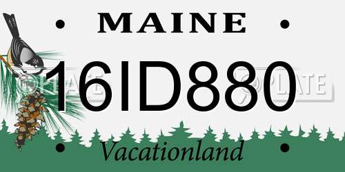16ID880 Maine License Plate
