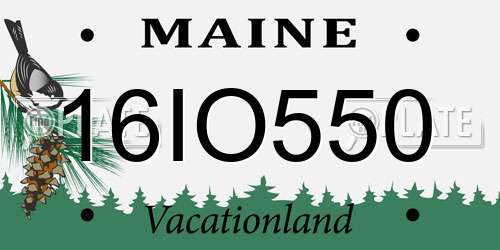 16IO550 Maine License Plate