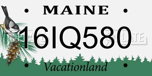 16IQ580 Maine License Plate