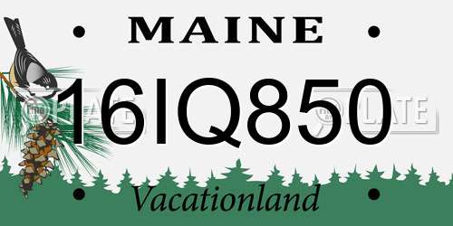 16IQ850 Maine License Plate