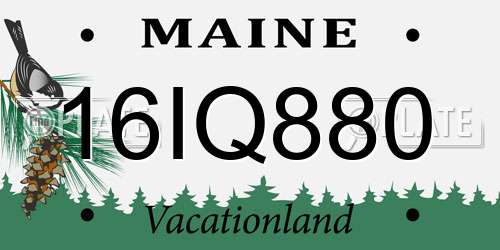 16IQ880 Maine License Plate