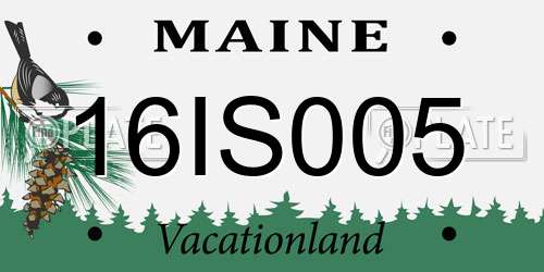16IS005 Maine License Plate