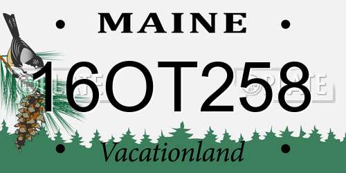 16OT258 Maine License Plate
