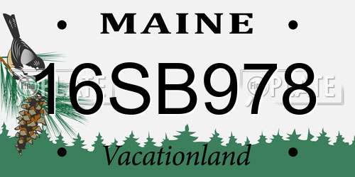 16SB978 Maine License Plate