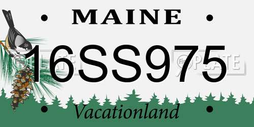16SS975 Maine License Plate