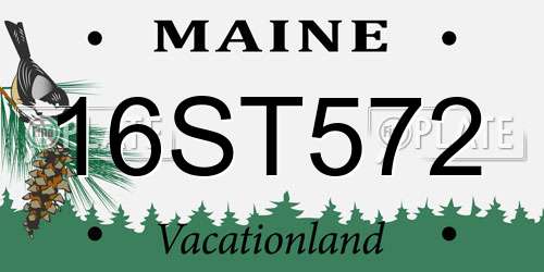 16ST572 Maine License Plate
