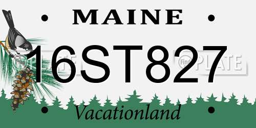 16ST827 Maine License Plate