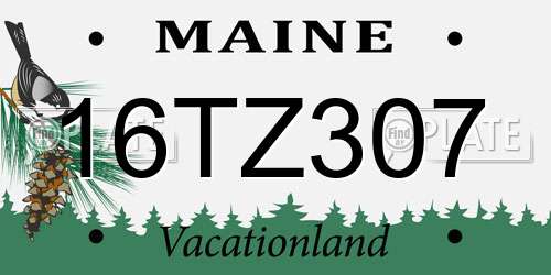 16TZ307 Maine License Plate