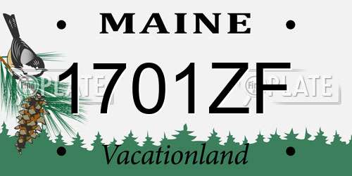 1701ZF Maine License Plate