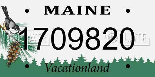 1709820 Maine License Plate
