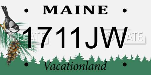1711JW Maine License Plate