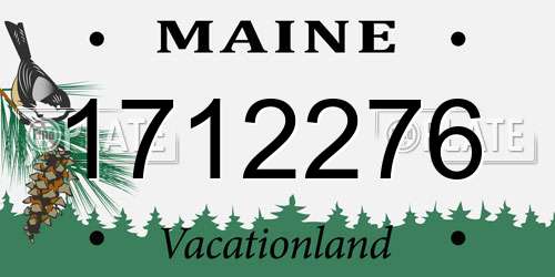 1712276 Maine License Plate