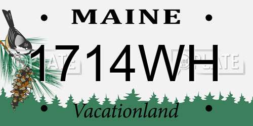 1714WH Maine License Plate