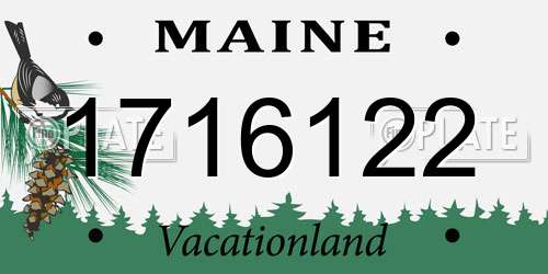 1716122 Maine License Plate