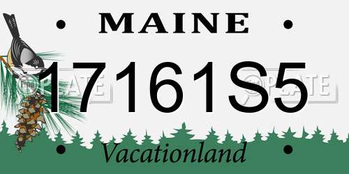 17161S5 Maine License Plate