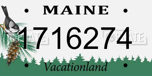1716274 Maine License Plate