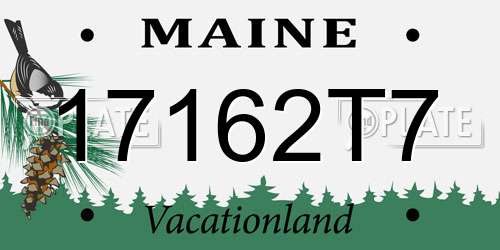 17162T7 Maine License Plate