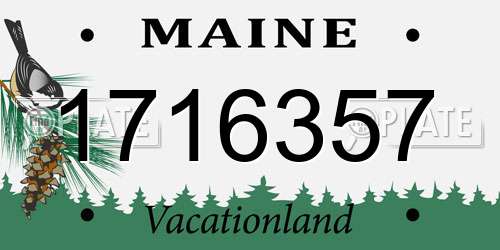 1716357 Maine License Plate