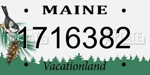1716382 Maine License Plate