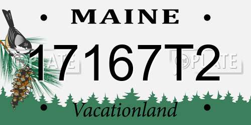 17167T2 Maine License Plate