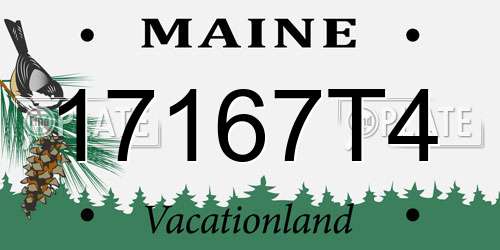 17167T4 Maine License Plate
