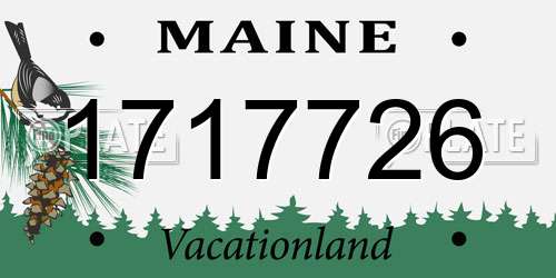 1717726 Maine License Plate