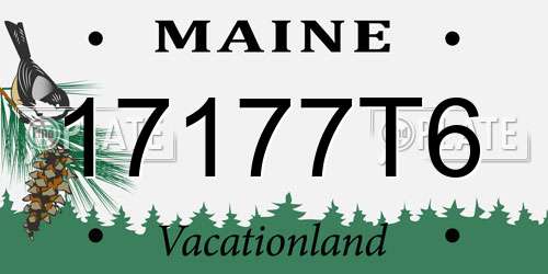 17177T6 Maine License Plate