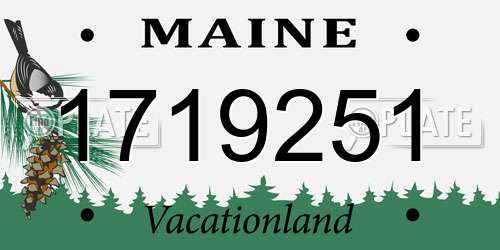 1719251 Maine License Plate