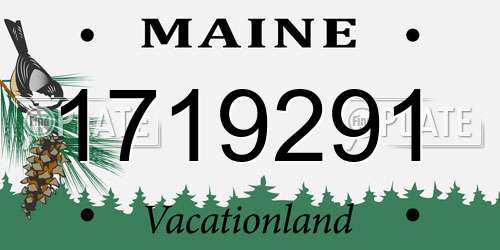 1719291 Maine License Plate