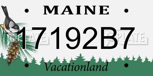 17192B7 Maine License Plate