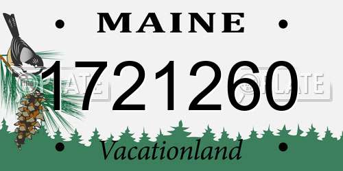 1721260 Maine License Plate
