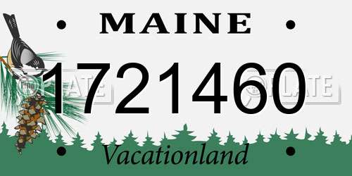 1721460 Maine License Plate