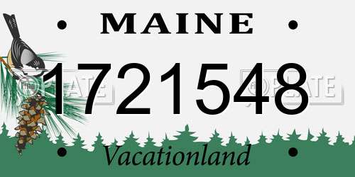 1721548 Maine License Plate