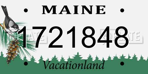 1721848 Maine License Plate