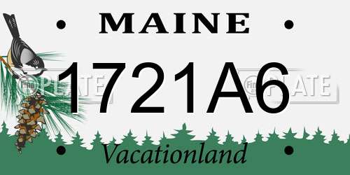 1721A6 Maine License Plate
