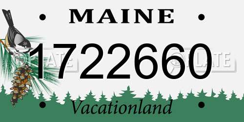 1722660 Maine License Plate