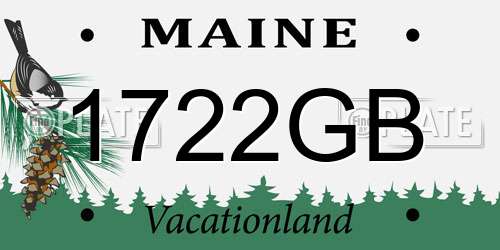 1722GB Maine License Plate
