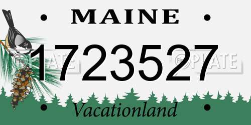 1723527 Maine License Plate