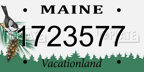 1723577 Maine License Plate