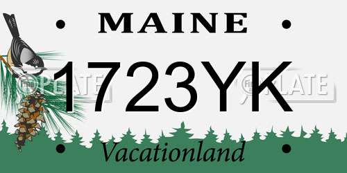 1723YK Maine License Plate